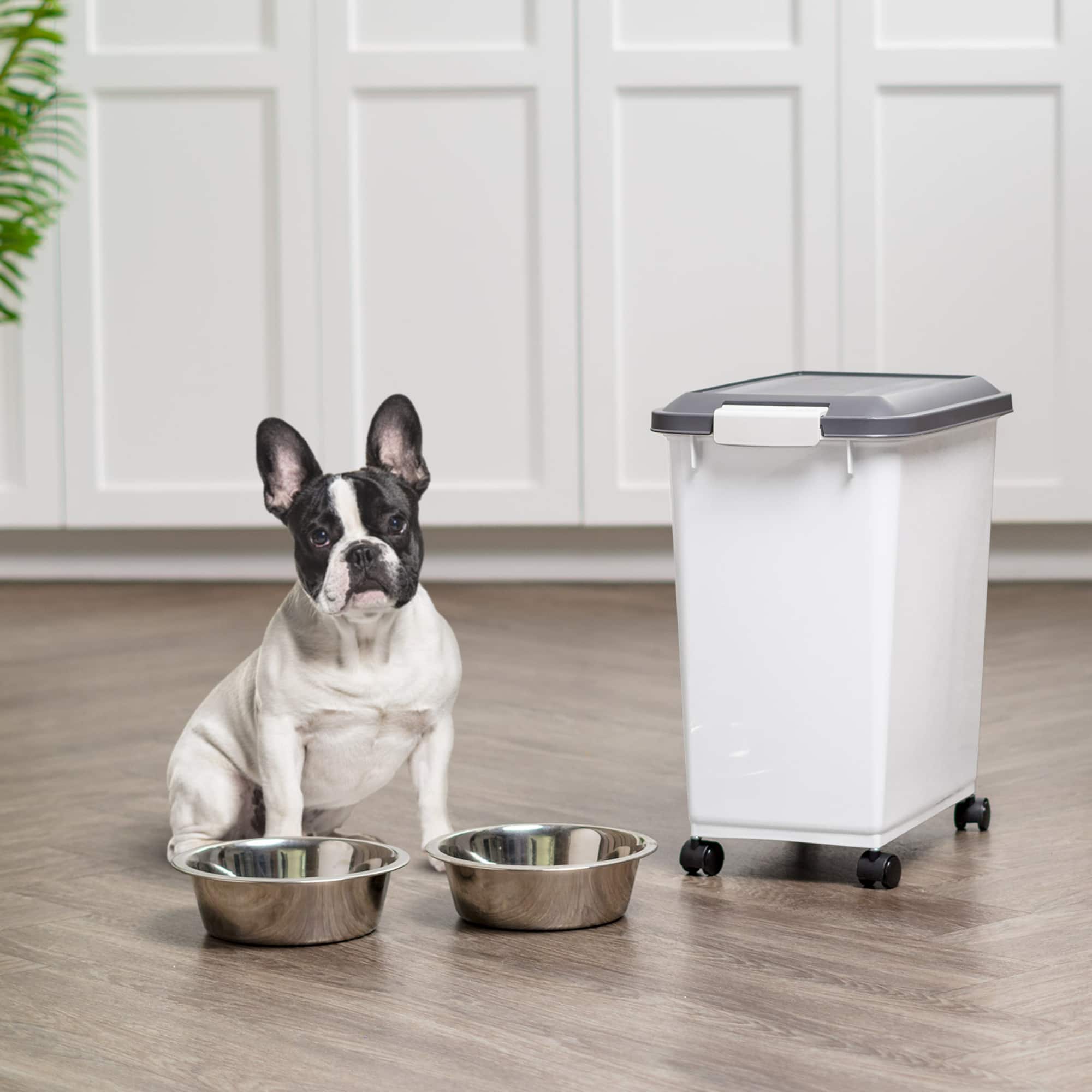 Iris® 30 lbs. Airtight Pet Food Container with Scoop, Gray